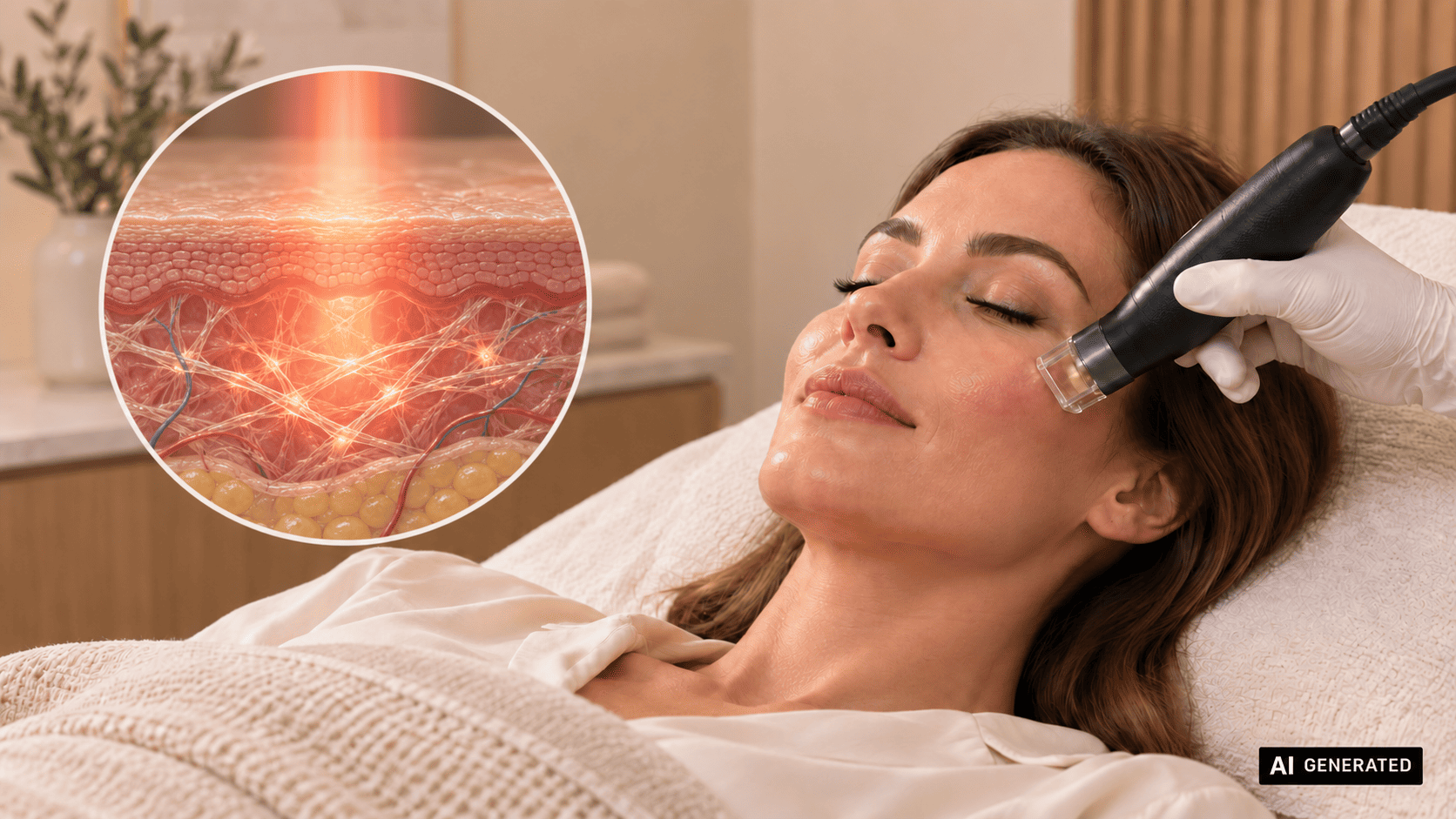 Behandlung mit dem Red Touch Pro Laser zur Kollagen-Stimulation und Hautstraffung ohne OP