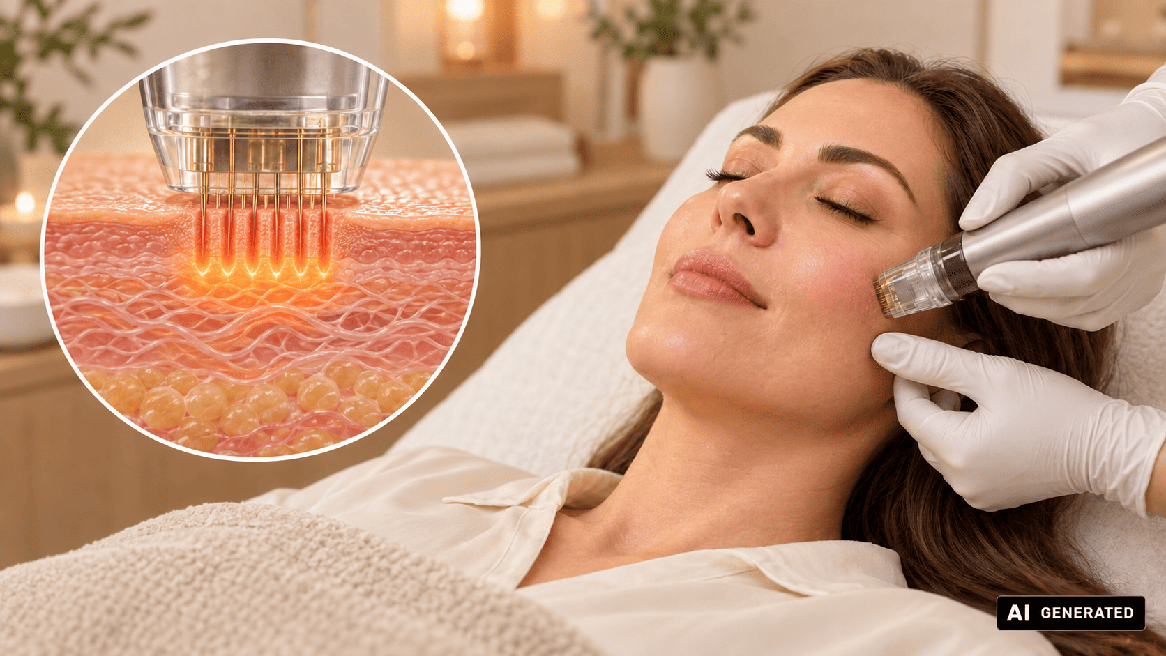 RF-Microneedling im Gesicht zur Hauterneuerung und Hautstraffung ohne OP